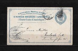 1895 UPU Postcard 2c Blue PC5 Hoboken Cover To Germany - ...-1900