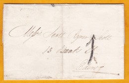 1840 - Enveloppe Pliée Vers Edinburgh, Ecosse - Cover To Edinburg, Scotland - ...-1840 Voorlopers