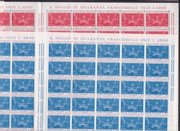 1962 Italia Repubblica GIOVANNI PASCOLI 80 Valori In Doppio Foglio Di 40 MNH** Double Sheet - Hojas Completas