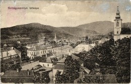 T2/T3 1916 Szilágysomlyó, Simleu Silvaniei; Látkép, Templom / General View With Church (gyűrődés / Crease) - Zonder Classificatie