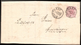 Württemberg, Germany 1869 3 Kr Imperf. Stamp On Advertisement Letter From Stuttgart 5/12 Spaichingen - Covers & Documents