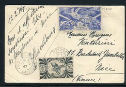 Affranchissement De Nouméa Sur Carte Postale De Canala En 1947 Pour Nice  - Réf M149 - Lettres & Documents