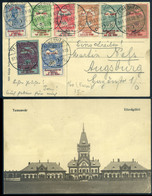 TEMESVÁR 1915. Ajánlott Képeslap , Dekoratív Hadi Segély  8 Bélyeges Bérmentesítéssel Augsburgba Küldve - Used Stamps