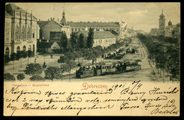 DEBRECEN  1901. Piac Utca, Kisvasút, Régi Képeslap  /  Market St Train  Vintage Pic. P.card - Hongarije