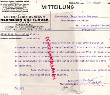 ALLEMAGNE-DURLACH-HERRMANN & ETTLINGER-LEDERFABRIK BADEN   A VERGNIAUD RATINAUD SAINT JUNIEN GANTERIE-1931 - Old Professions