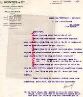 75-PARIS-LETTRE L.  MONTES 14 RUE LANCRY-PEAUSSERIE PELLETERIE A  VERGNIAUD RATINAUD ST SAINT JUNIEN GANTERIE 1930-GANTS - Artesanos