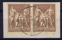 Colonies Francaises Yv 34 Cachet A Date   Guadeloupe Basse-Terre  Pair - Sage