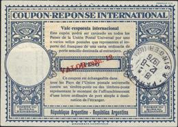 Coupon Réponse International République Argentine 1 Peso Modifié En Rouge Valor MSN 12 Utilisé Paris R Singer 12 8 76 - Coupons-réponse