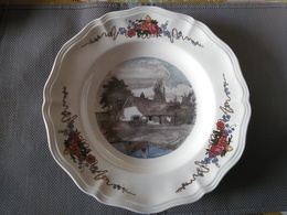 HENRI LOUX - SARREGUEMINES OBERNAI ALSACE - ASSIETTE CREUSE SOUPE - VIEILLE FERME - Sarreguemines (FRA)