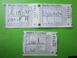 BILLET TICKET  " Rapides COTE-D'AZUR  " " - Mundo