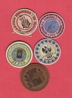 GUERRE CIVILE LOT 5 CARTONES MONEDA  TB 28 -  Monedas De Necesidad