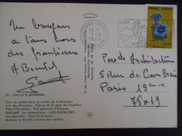 Andorre Français , Carte D Andorre-la-vielle 1975 Pour Paris - Brieven En Documenten