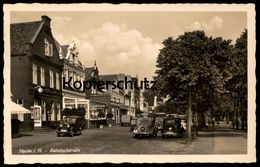 ALTE POSTKARTE HEIDE IN HOLSTEIN BAHNHOFSTRASSE ASTRA ST. PAULI BIER JACOB SCH.. HOTEL Ansichtskarte Cpa Postcard AK - Heide