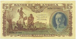 Angola - 5 Angolares - 1.1.1947 - Pick 77 - CRISP Note - General Carmona - PORTUGAL - Angola