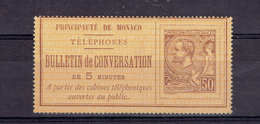 MONACO - TIMBRE TELEPHONE N°1 X SUPERBE - Téléphone