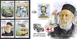 Angola 2019, Red Cross, Dunandt, Cars, 4val In BF +BF - Henry Dunant