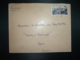 LETTRE TP LE PIC DU MIDI 40F Surch. 8F CFA OBL. Tiretée 10-3 1954 LE GUILLAUME REUNION - Covers & Documents