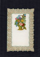 VP15.087 - Lettre Vierge Papier Gaufré Double Page Avec Découpi Panier à Fleurs - Bloemen