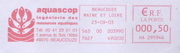 EMA Sur Lettre (on Cover) AQUASCOP Beaucouze 49 - Water