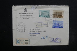 ISLANDE - Enveloppe En Recommandé De Reykjavik Pour La Belgique En 1962 , Affranchissement Plaisant - L 32312 - Covers & Documents