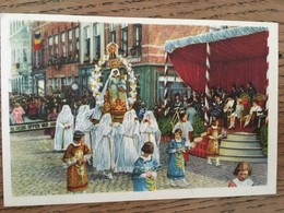 Carte, Publicité Chocolat "CÔTE D'OR" Chromo N°2, FOLKLORE BELGE, Bruges, Procession Du St Sang, Vierge Et Enfant Jésus - Chocolate