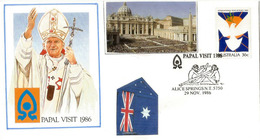 Visite Jean-Paul II Alice Springs  1986  Oblitération Speciale Aborigènes De Central Australia. - Storia Postale