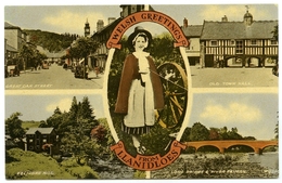 WELSH GREETINGS FROM LLANIDLOES : MULTIVIEW - Montgomeryshire