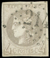 EMISSION DE BORDEAUX - 41B   4c. Gris, R II, Obl. GC 214(5), TB/TTB - 1870 Emission De Bordeaux