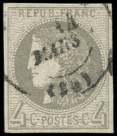 EMISSION DE BORDEAUX - 41Bd  4c. Gris Foncé, Oblitéré Càd, TB - 1870 Emissione Di Bordeaux