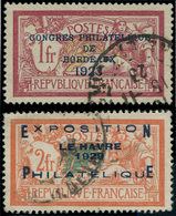 EMISSIONS DU XXème SIECLE - 182 Et 257A, Congrès De Bordeaux Et Du Havre, Oblitération Postale, TB - Neufs