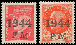 ** TIMBRES DE LIBERATION - CHERBOURG DEFENSE PASSIVE 1/2 : 1f. Rouge Et 3f. Orange, TB - Liberazione