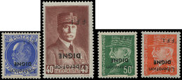 * TIMBRES DE LIBERATION - DIGNE 3/5 Et 13 : Surcharge RENVERSEE, TB, Signés Mayer - Liberazione