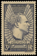 ** VARIETES - 338b  Mermoz, 3f. Violet-gris, TB. C - Neufs