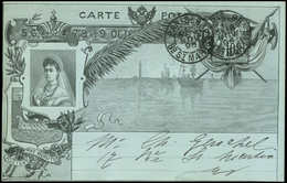 Let ENTIERS POSTAUX - Sage, 10c. Noir, CP TSC N°G25a, Visite Du Tsar (portrait De La Tsarine), Carton Bleu, Obl. PARIS 8 - Autres & Non Classés