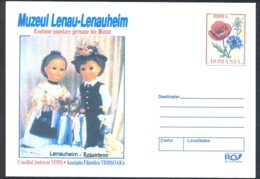 CHILDRENS, DOLLS, LENAU MUSEUM, BANAT SAXONS COSTUMES, COVER STATIONERY, ENTIER POSTAL, 2003, ROMANIA - Dolls
