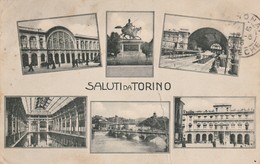 Piemonte : TORINO : Multivues - Saluti Da Torino - Mehransichten, Panoramakarten