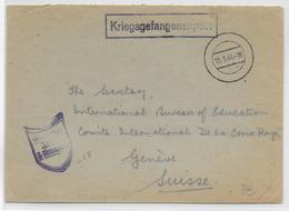 KRIEGSGEFANGENENPOST - 1944 - ENVELOPPE Du M.-STAMMLAGER IV D => GENEVE - Prisoners Of War Mail