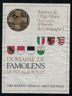 Etiquette De Vin // Mon-sur-Rolle, Réserve De L'Etat Major Du Corps D'Armée De Campagne 1 - Militaria