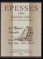 Etiquette De Vin // Epesses, Bateau Sail Olympic Tornado, Vaud, Suisse - Sailboats & Sailing Vessels