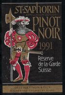 Etiquette De Vin // St-Saphorin, Pinot Noir, Réserve De La Garde Suisse - Antique Uniforms