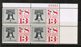 U.S.A.  Scott # C 62** VF MINT NH PLATE BLOCK Of 4  (LG-1130) - Plaatnummers