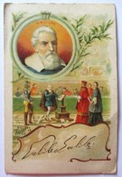 CHROMO IMAGE GALILEE DEVANT LE SAINT OFFICE SIGNATURE AUTOGRAPHE PISE ITALIE PENDULE LUNETTE ASTRONOMIQUE GALILEO - Collections