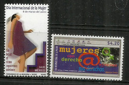 Jour Mondial De La Femme, Symbole @ & Symbole Feminin. "¡ Sin Bajar El Ritmo Seguiremos Adelante !"  2 Timbres Neufs ** - Muttertag