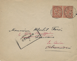 1915- Enveloppe Affr. Paire Mouchon " Alexandrie " Oblit.  S P 410 Pour Alexandrie, Puis Le Caire-PASSED /CENSOR - Lettres & Documents