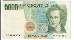 5000 LIRE BELLINI SERIE SOSTITUTIVA XC 1992  Raro NON TRATTATO LOTTO 2565 - 5000 Lire