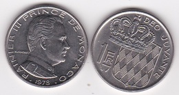 MONACO. 1 FRANC 1978 RAINIER III - 1960-2001 Franchi Nuovi