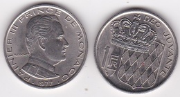 MONACO. 1 FRANC 1977 RAINIER III - 1960-2001 Francos Nuevos