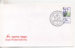 Cpa.Timbres.Israël. 2003.6 04.Jerusalem.Israel Postal Authority  Timbre Fleurs Mauve - Gebraucht (mit Tabs)