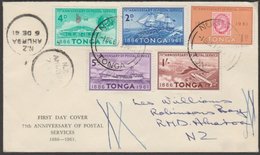 TONGA - NEW ZEALAND 25th ANNIVERSARY OF POSTAL SERVICE FDC 4x AHUROA A-CLASS - Tonga (...-1970)