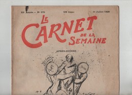 Le Carnet De La Semaine 579 Après Guerre Changement De Programme Blay 1926 - Other & Unclassified